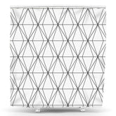 Lofaris Geometric Pattern With Black Lines Shower Curtain